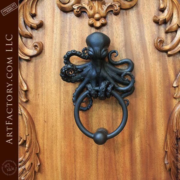 The Octopus Door Knocker: Hand Forged Iron Master Blacksmith