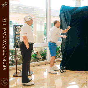 sculpture unveiled for president donald trump