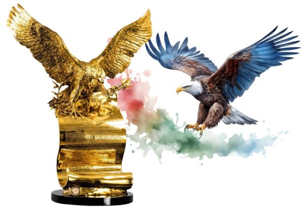 Patriotic Sculpture, President Donald J. Trump , Presidential American Patriot, American Flag, Sculpture World, Art Factory, Sculpture Collections, Gold & Silver Sculptures, Monuments Sculpture, Patriotic Sculptures, Eagles Sculpture Lorenzo Ghiglieri, The East Room, Trump Eagle Statue, Presidential Eagle Statue