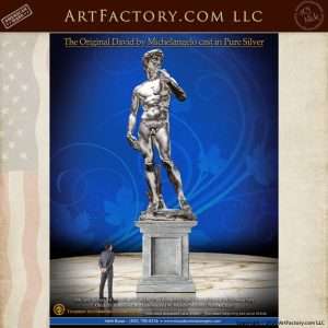 Michelangelo's Statue of David in Pure .999 Silver