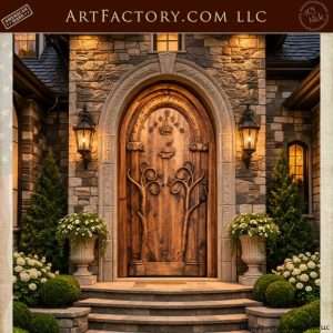 Hand-carved Elvish Door - 7256HC