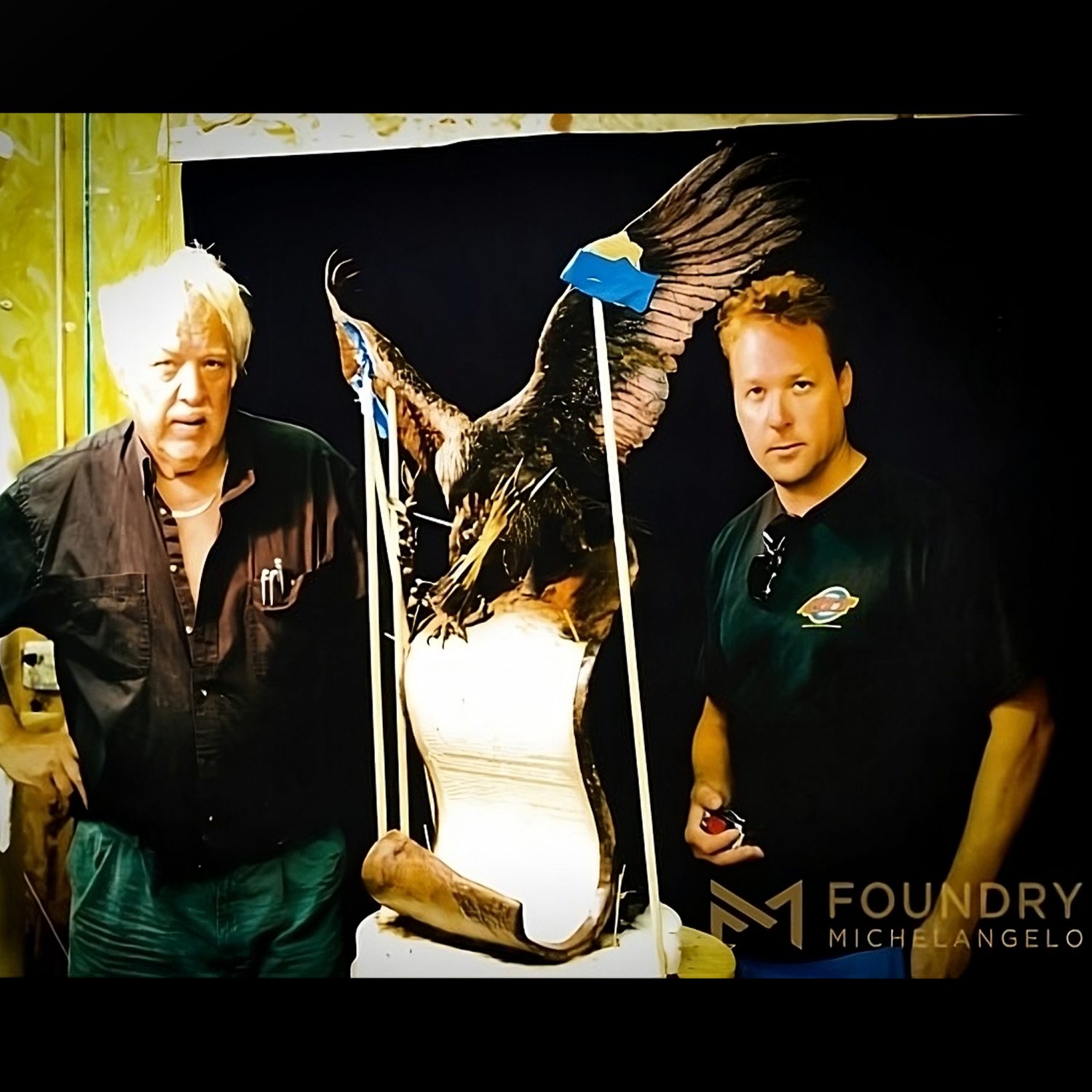 Lorenzo Ghiglieri Next to first collaborative eagle sculpture Young Mark Russo
