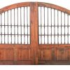 Custom Wood Double Vinyard Gates With Wrought Iron - 3187GG