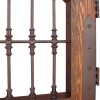 Custom Wood Double Vinyard Gates With Wrought Iron - 3187GG