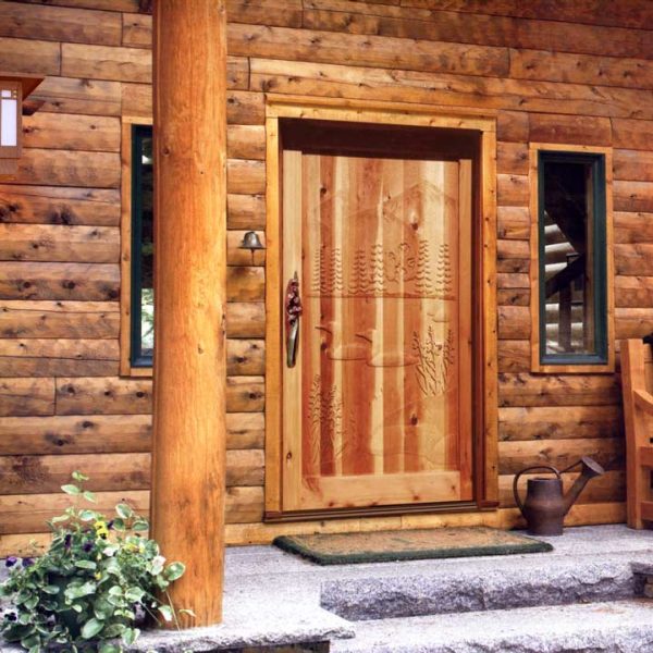Cabin Door - Hand Carved - Customer Provided Photo - CPP978