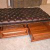 Coffee Table - Leather Tuck Button Table - CT964