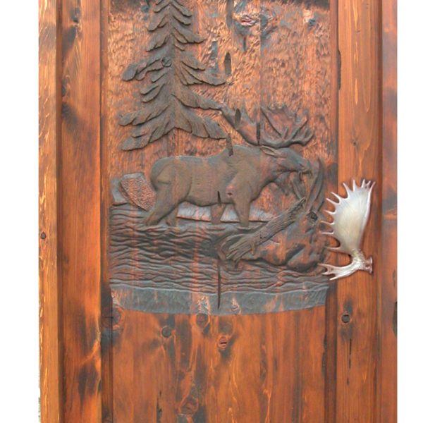 Carved Door - Moose Wood Carving Design - 7215HC