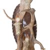 Fallow Deer Antler Wall Sconce On Solid Copper Mount  -  LS0926