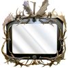 Fallow Deer Custom Antler Mirror, Ebonized Walnut  - EMF976