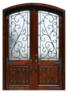 Arched Door With Hand Forged Wrought Iron  - DIW16