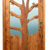 Hand Carved Wood Door - Outdoor Tree Design -  2339HC