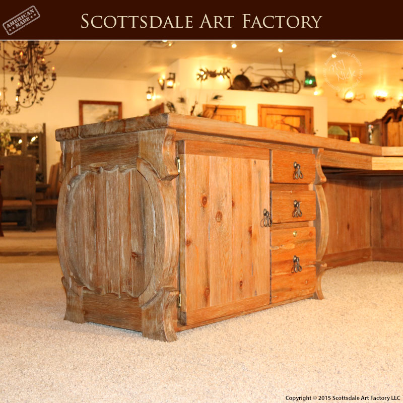 Rustic Executive Desk Custom Made Wood Office Furniture Credenzas