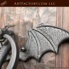 Medieval Castle Door With Fire Dragon Knocker - CED424