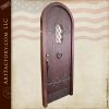Arched Gothic Door with Hand Forged Iron Accents - CED485