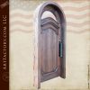 Arched Cedar Cypress Hand Carved Door with Top Glass - 32288A