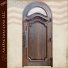 Arched Cedar Cypress Hand Carved Door with Top Glass - 32288A