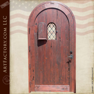 Custom Exterior Door, Arched Door with Speak Easy Window Grill ...