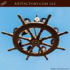 Antique Ship Wheel Chandelier, Custom Light Fixture - SWC2013