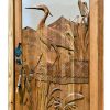 Door - Blue Heron Hand Carved Door - Castello Savasta - 3990HC