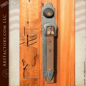 Door Pull - Hand Forged Buckle And Strap - HH256