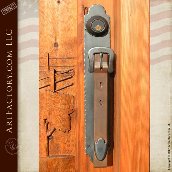 Door Pull - Hand Forged Buckle And Strap - HH256