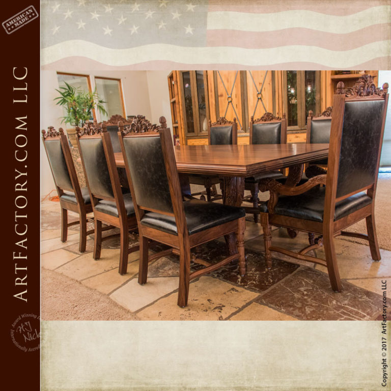 Hand Carved Dining Table: Fine Art Solid Wood Dining Furniture