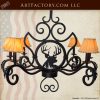 Chandelier Elk Lodge Theme | Hand Forged Custom Lighting - LCE97