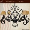 Chandelier Elk Lodge Theme | Hand Forged Custom Lighting - LCE97