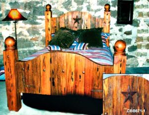 Queen Bed - Wild West Lone Star Bed  -   CBB671