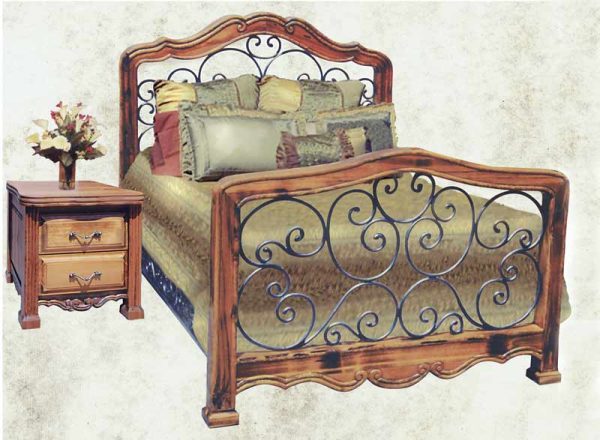 Wrought Iron Bed - Iron And Wood Bed 14th Cen Italy - CFBS305