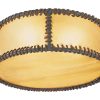 Hand Stitched Raw Hide Ceiling Mounted Hand Forged - LC538