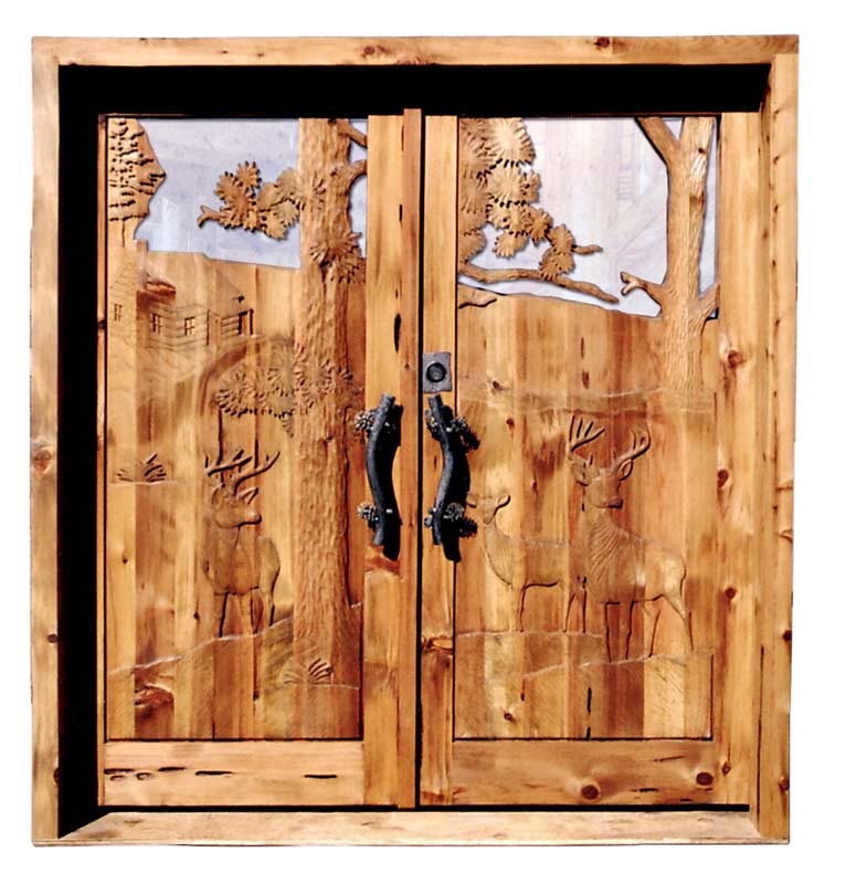 Doors -  Hand Carved Lodge Doors  - 3341HC