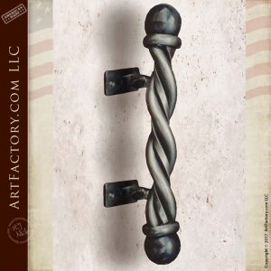 Ball And Twist Wrought Iron Door Pull - HH007