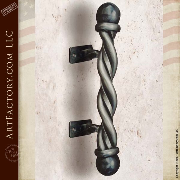 Ball And Twist Wrought Iron Door Pull - HH007