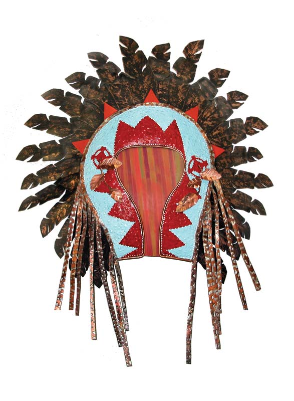 Copper Sconce - Native American Indian Headdress - LS0634