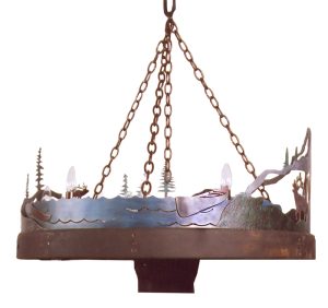 Wagon Wheel Chandelier - Lakes And Rivers USA - LC514A