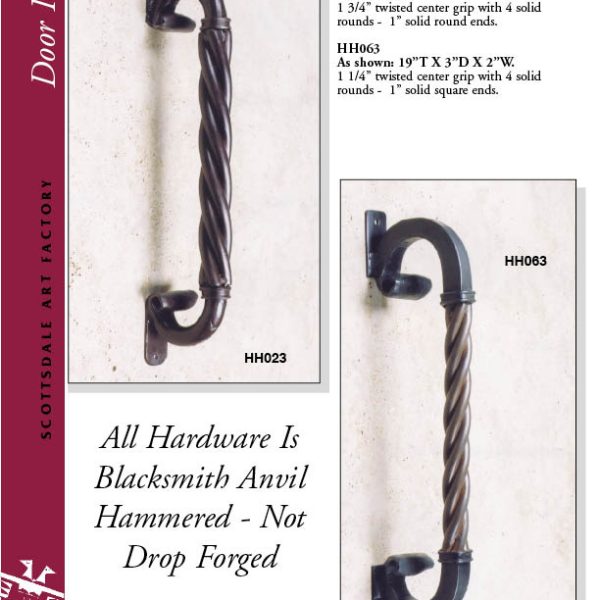 Old World Style Iron Door Pull: Custom Wrought Iron Hardware