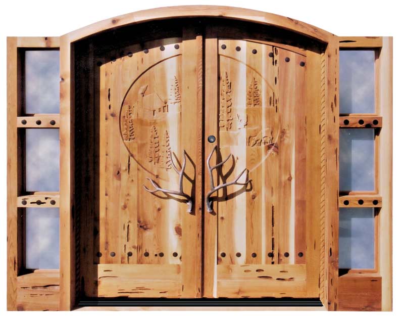 Large Grand Doors Hands Carved Wilderness Theme  - 5013AT