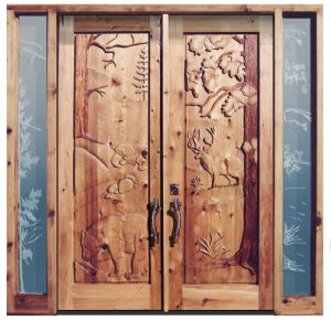 Grand Entrance  - Hand Carved Cabin Doors  - 6023HC
