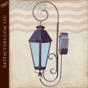 Gas Lamp Lantern Hand Forged Solid Wrought Iron - LS112A