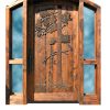 Carved Castle Door With Hand Carved Nature Theme - 7105HC