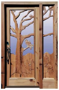 Carved Door - Bald Eagle & Moose In The American Wild - 8342HC