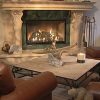 Fireplace Travertine Hand Chiseled Natural Stone Mantel - FPF245