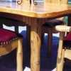 Dining Table - Rustic Lodge Table, Chairs with Hutch - MLT503