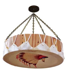 Native American Drum - Painted Chandelier - LC408