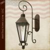Hand Forged Gas Lamp Style Lantern With Seeded Glass LS112