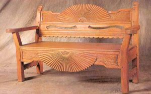 Bench - Hand Carved Solid Wood Bench - SFB743